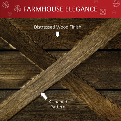 24" Farmhouse Christmas Tree Base Cover, Dark Distressed Wood Finish Christmas Trees at Gallery Canada