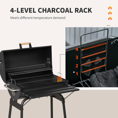 30" Charcoal Barbecue Grill With Wheels, Adjustable Rack, Storage Shelf, Charcoal Charcoal BBQ Grils at Gallery Canada