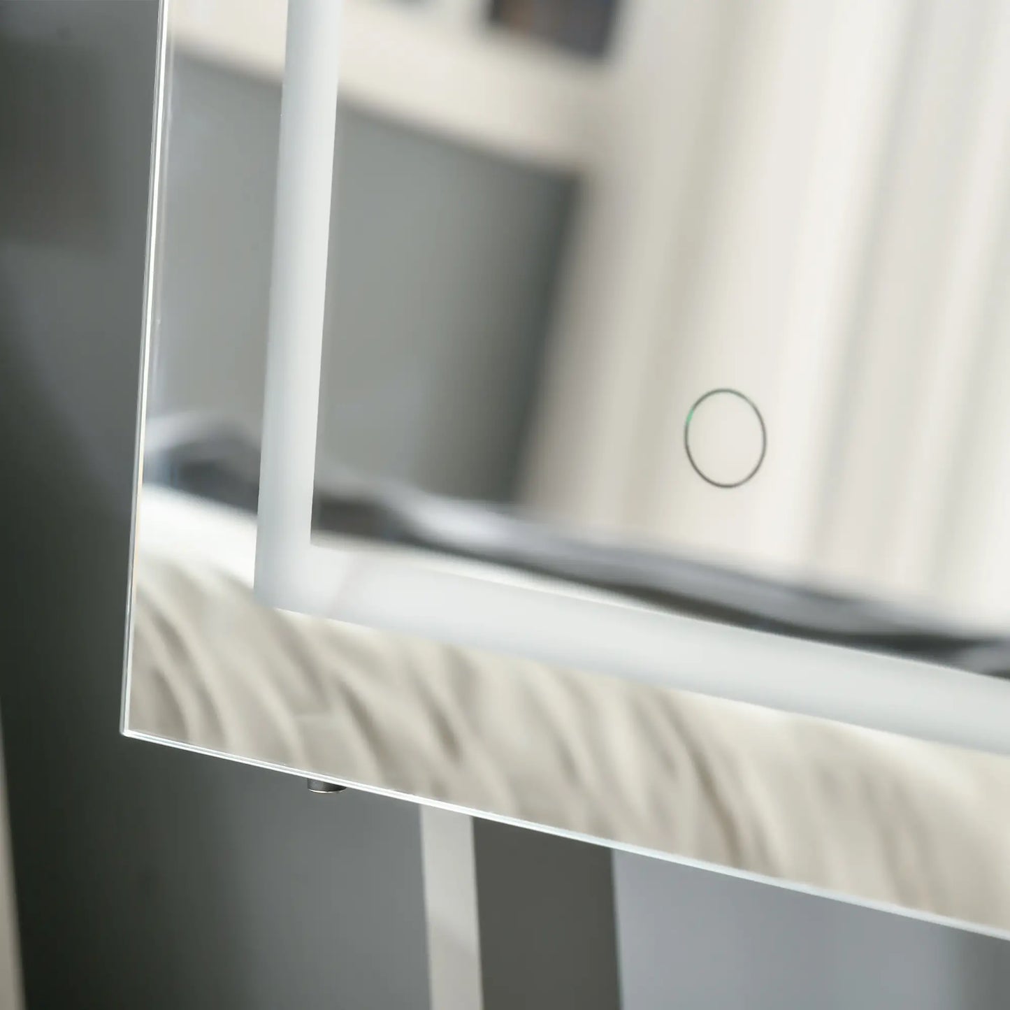 Lockable Jewelry Armoire with LED Light, Standing Mirror, Grey Jewelry Armoire & Jewellery Mirror Cabinets at Gallery Canada