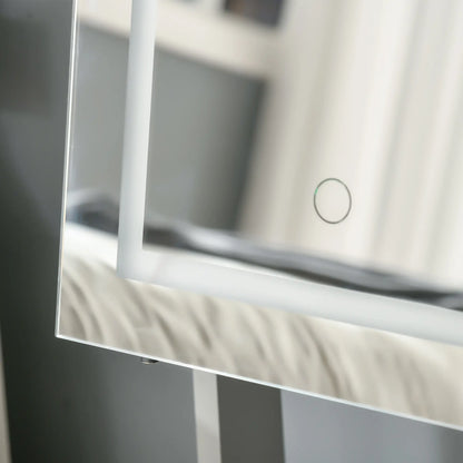 Lockable Jewelry Armoire with LED Light, Standing Mirror, Grey Jewelry Armoire & Jewellery Mirror Cabinets at Gallery Canada