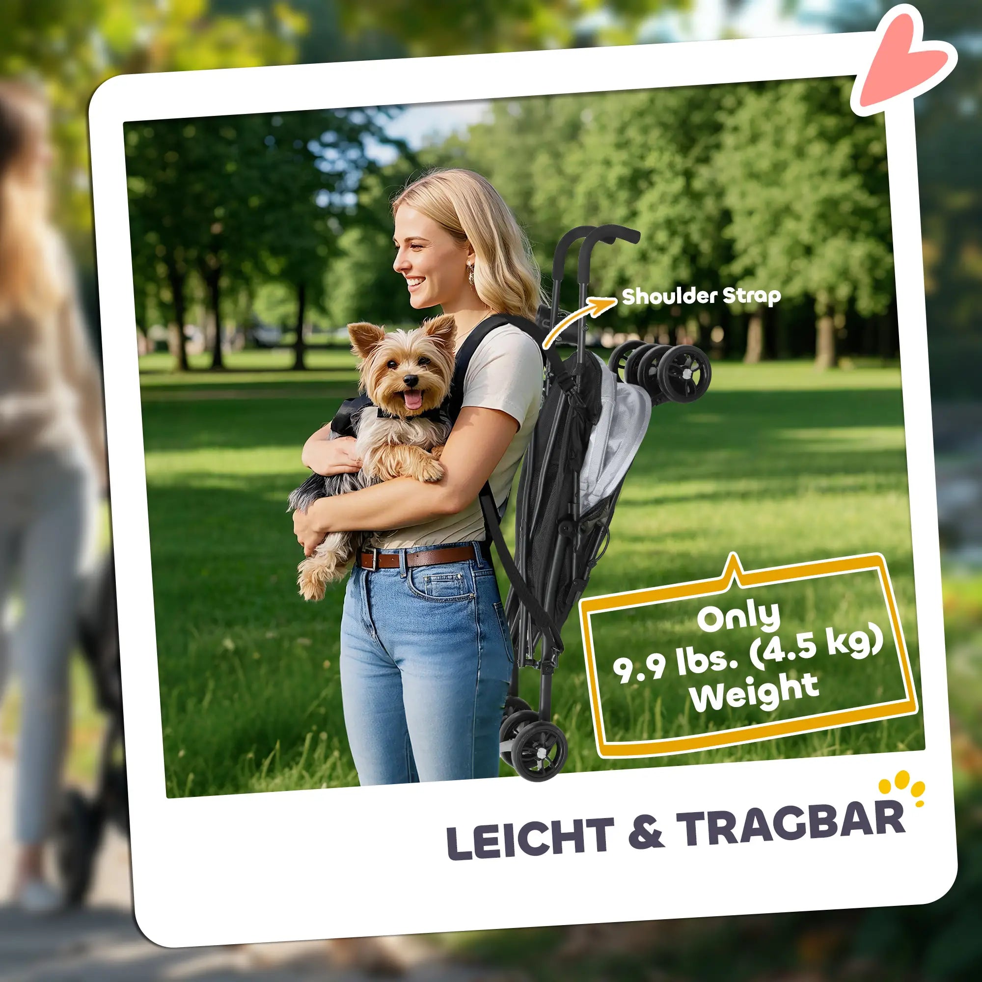 Foldable Dog Stroller, Lightweight, Storage Bag, Cup Holder, Light Grey Dog Bike Trailers & Strollers at Gallery Canada