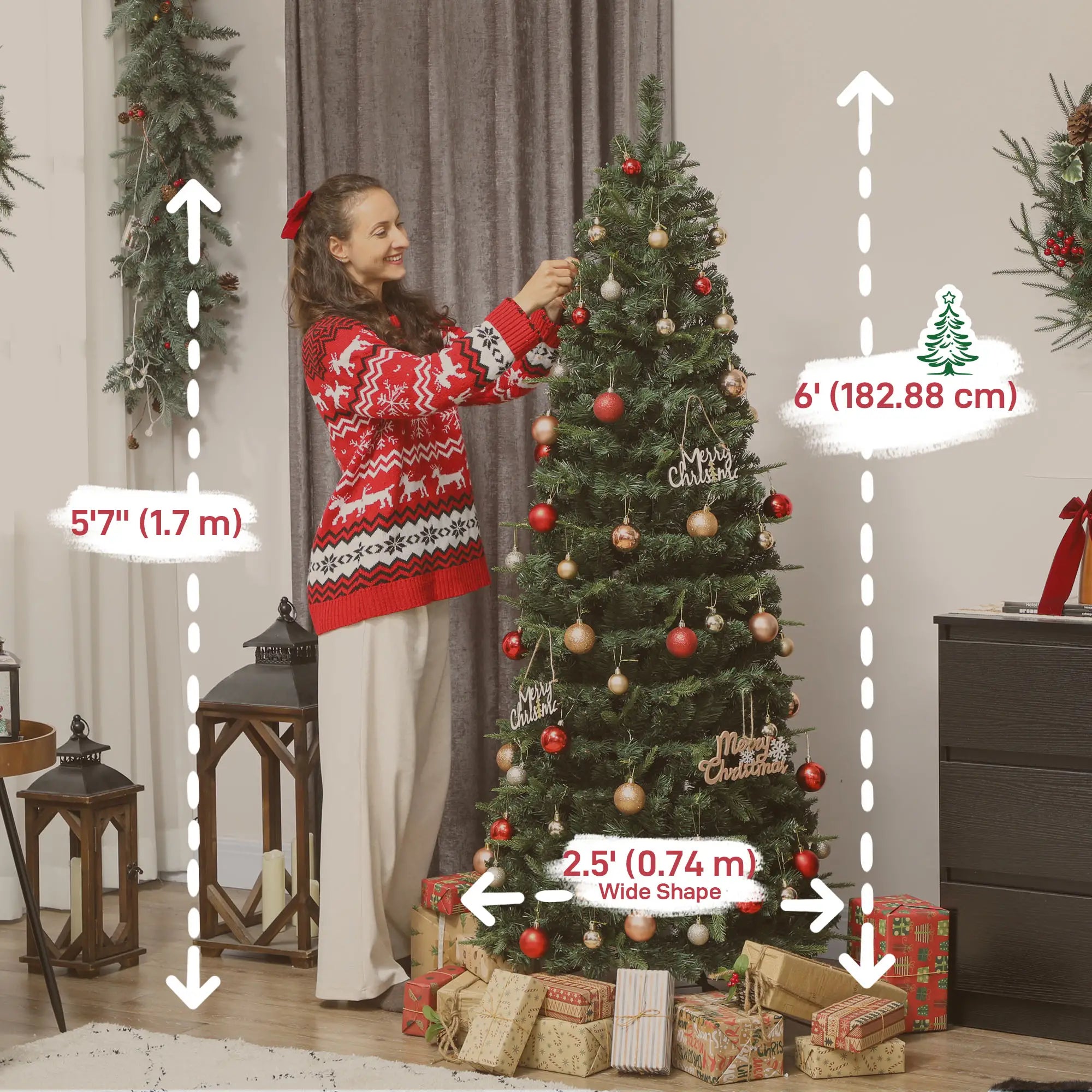 6 ft Prelit Pop Up Christmas Tree, Collapsible Artificial with Metal Stand, Green Pre Lit Christmas Trees at Gallery Canada