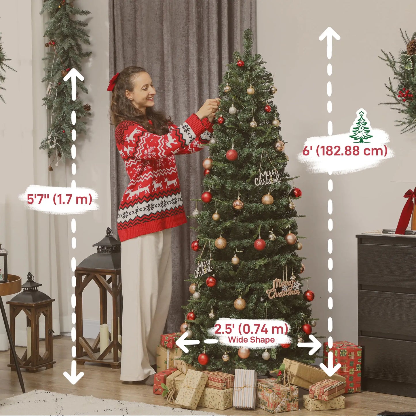 6 ft Prelit Pop Up Christmas Tree, Collapsible Artificial with Metal Stand, Green Pre Lit Christmas Trees at Gallery Canada