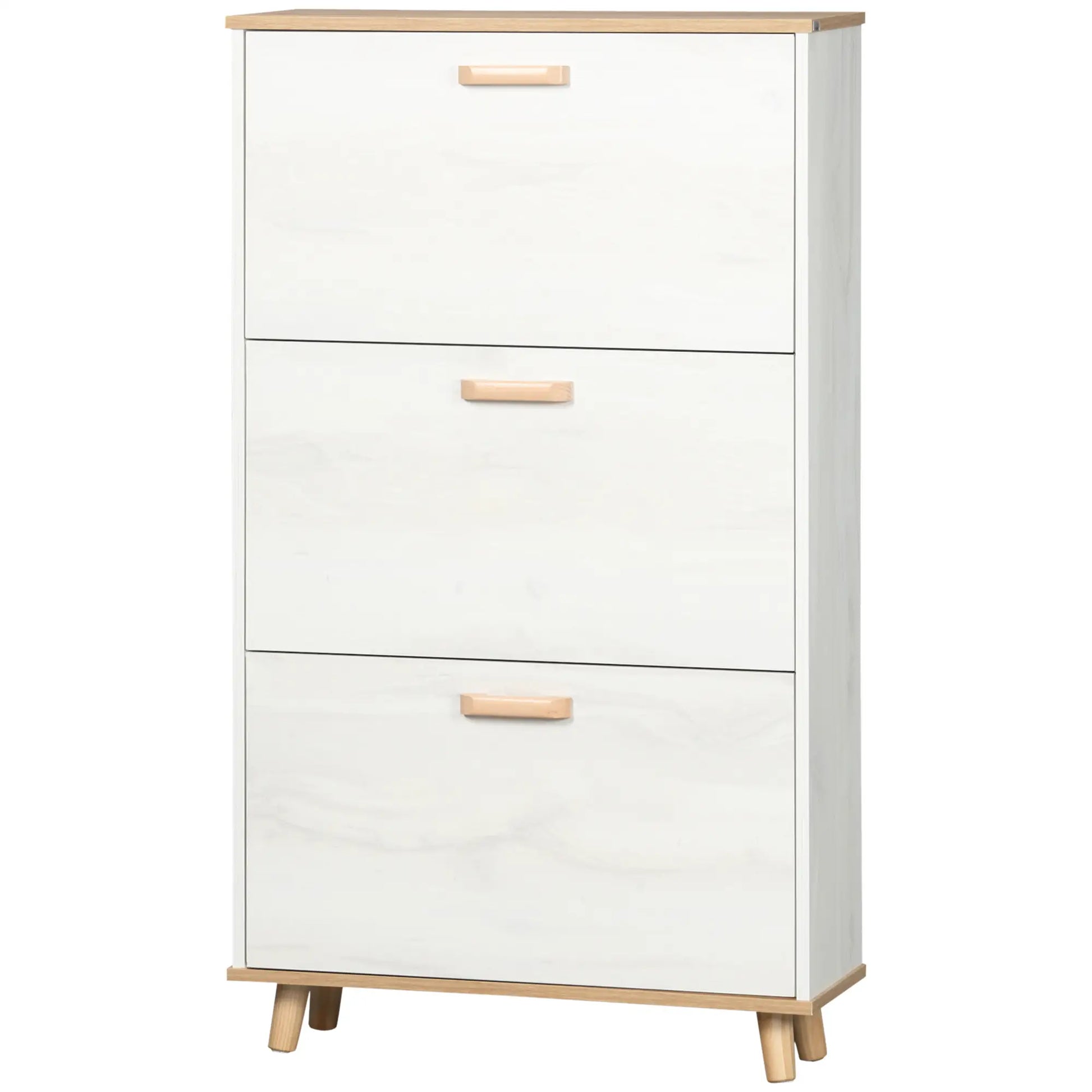 Modern Shoe Cabinet, 3 Flip Drawers, Adjustable Shelf, 12 Pair, White Shoe Storage Cabinets & Racks at Gallery Canada