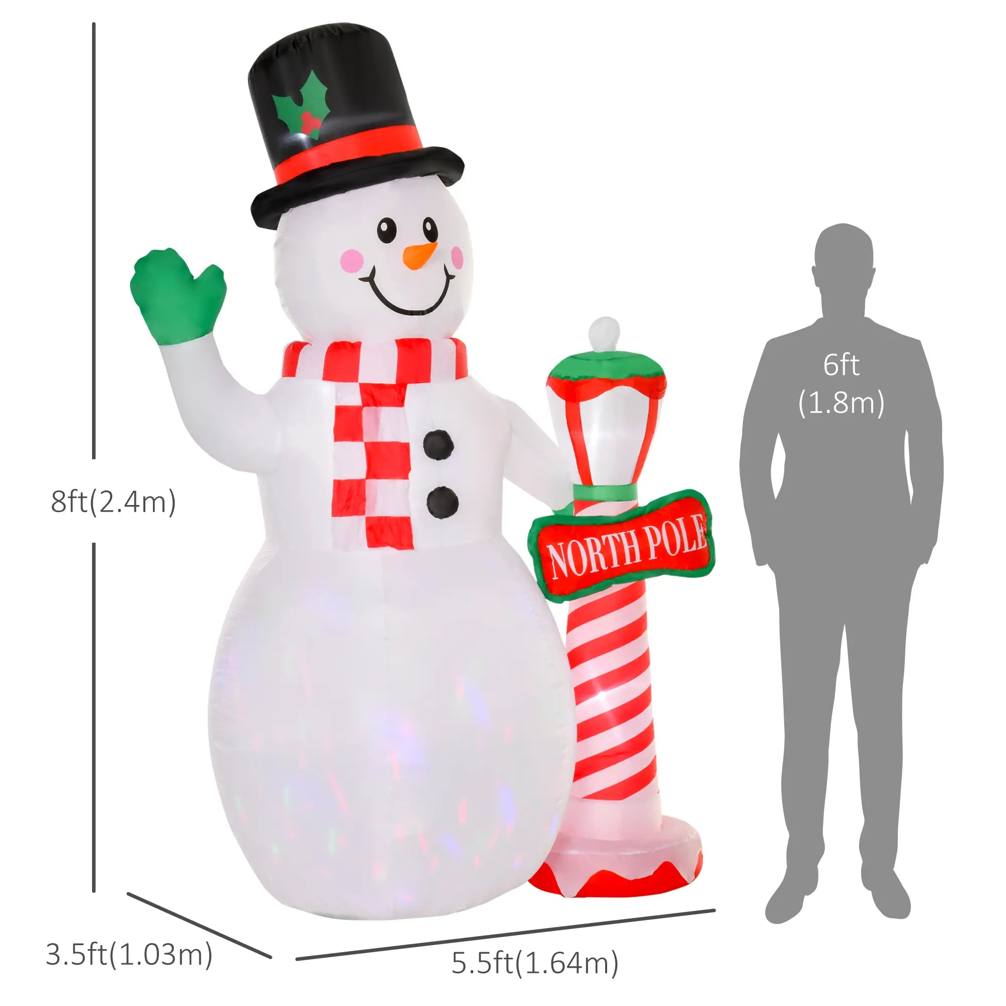 7.9ft Inflatable Snowman Decoration, Lighted, Indoor Outdoor Christmas Inflatables at Gallery Canada
