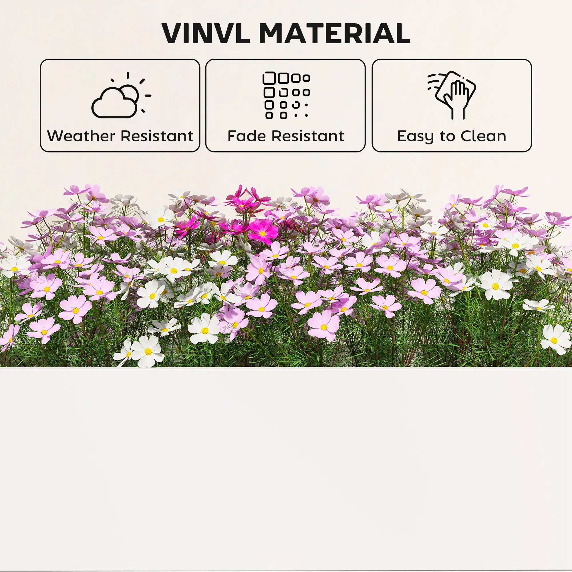 White Vinyl Raised Garden Bed Kit, 3 x 3 x 1ft Modular Elevated Box, White Raised Garden Beds at Gallery Canada