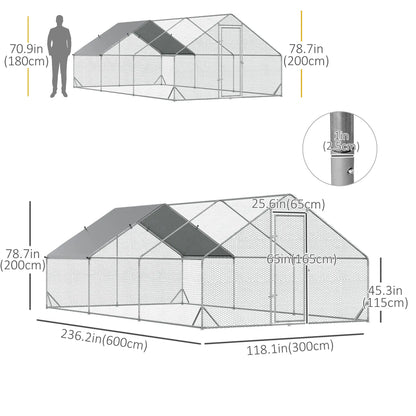 9.8' x 19.7' x 6.6' Chicken Coop, Outdoor Hen House With Cover Chicken Coops at Gallery Canada