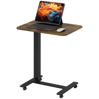 Pneumatic Standing Desk, Adjustable Height, 43 Inch, Rustic Brown Office Desks & Work Stations Rustic Brown at Gallery Canada