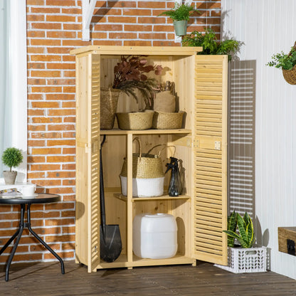 3' x 5' Wooden Garden Storage Shed, Asphalt Roof, 2 Large Doors, Natural Sheds at Gallery Canada