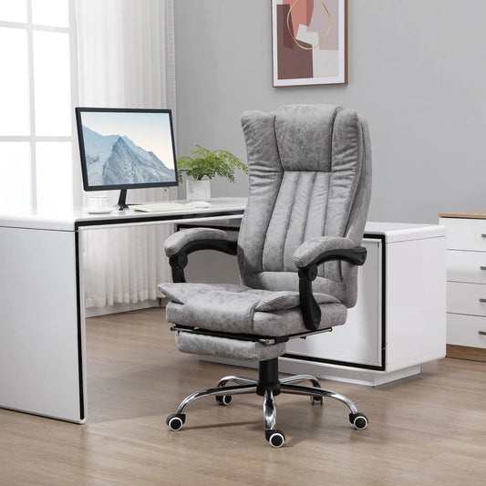 Office Chair, Vibration Massage Recliner, Retractable Footrest, Grey Massage Chairs Grey at Gallery Canada