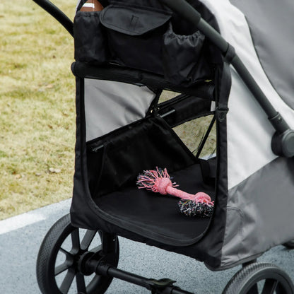 Foldable Pet Stroller For Large Dogs, Four Big Wheels, Dark Grey Dog Bike Trailers & Strollers at Gallery Canada