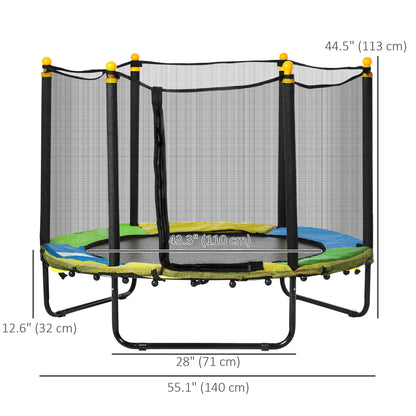 4.6FT Kids Trampoline with Enclosure Net, Indoor Outdoor, Black Trampolines at Gallery Canada