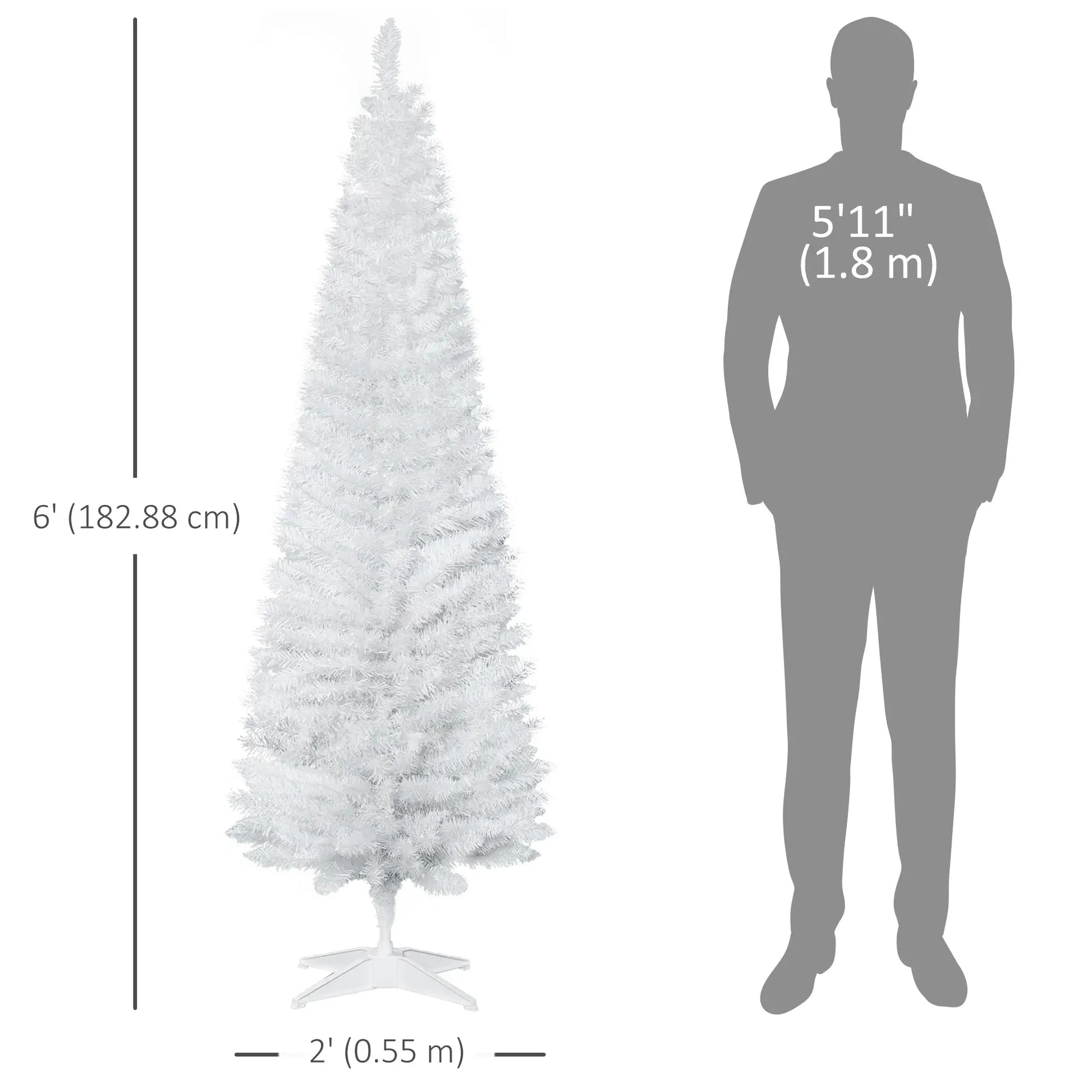 6 FT Christmas Tree, Classic Holiday Indoor Decoration, White White Christmas Trees at Gallery Canada