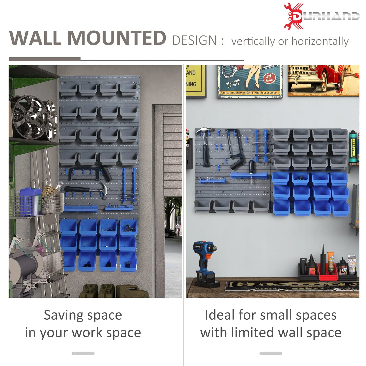 44PC Wall Mounted Storage Bins, Hardware Organizer, Blue Tool Organizers at Gallery Canada