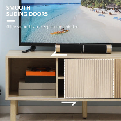 Modern TV Stand for 50" TVs, Cabinet with Storage Shelves, Natural TV Stands at Gallery Canada
