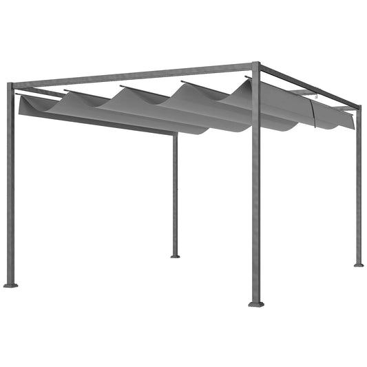 13' x 10' Patio Pergola, Retractable Canopy, Dark Grey Pergolas Dark Grey Canopy, Dark Grey Frame at Gallery Canada