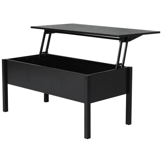 39" Lift Top Coffee Table, Hidden Storage, Living Room, Black Coffee Tables Black at Gallery Canada