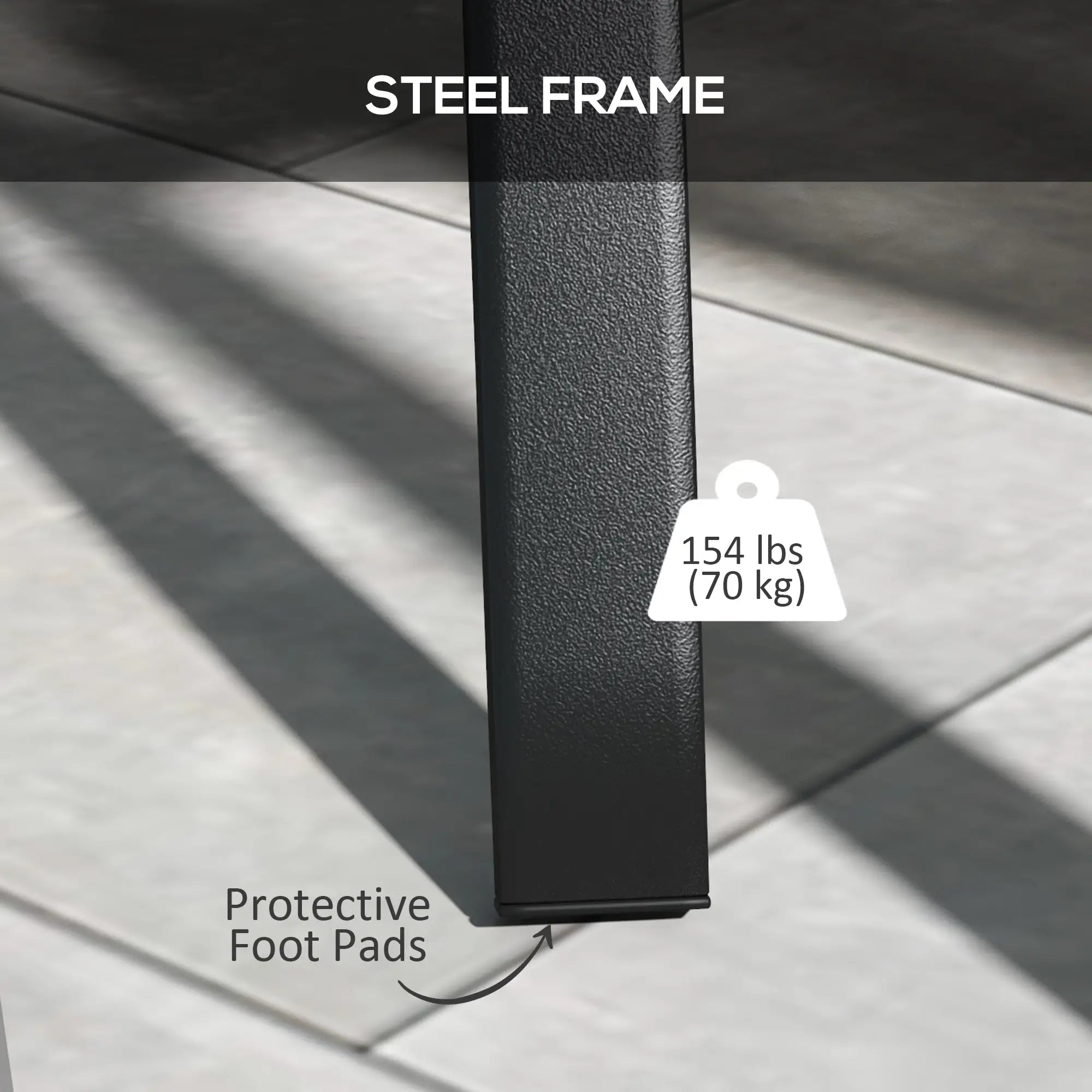 Rectangle Patio Dining Table for 4, Steel Legs, Metal Tabletop, Black Patio Dinning Tables at Gallery Canada