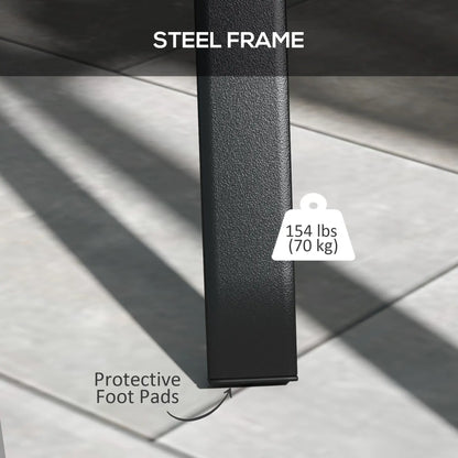 Rectangle Patio Dining Table for 4, Steel Legs, Metal Tabletop, Black Patio Dinning Tables at Gallery Canada