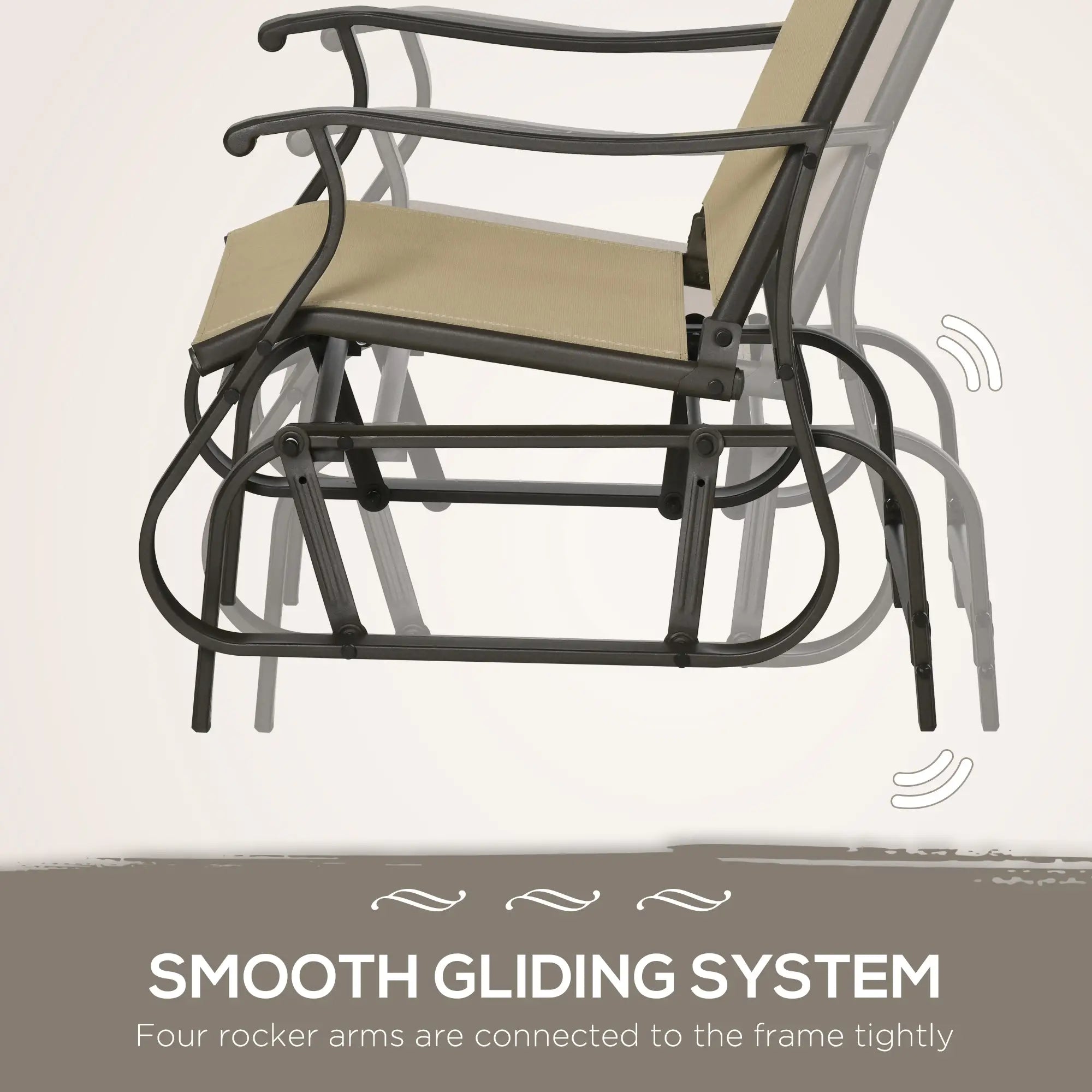 3PCs Gliding Rocking Chair, Bistro Tea Table Set, Grey Outdoor Gliders at Gallery Canada