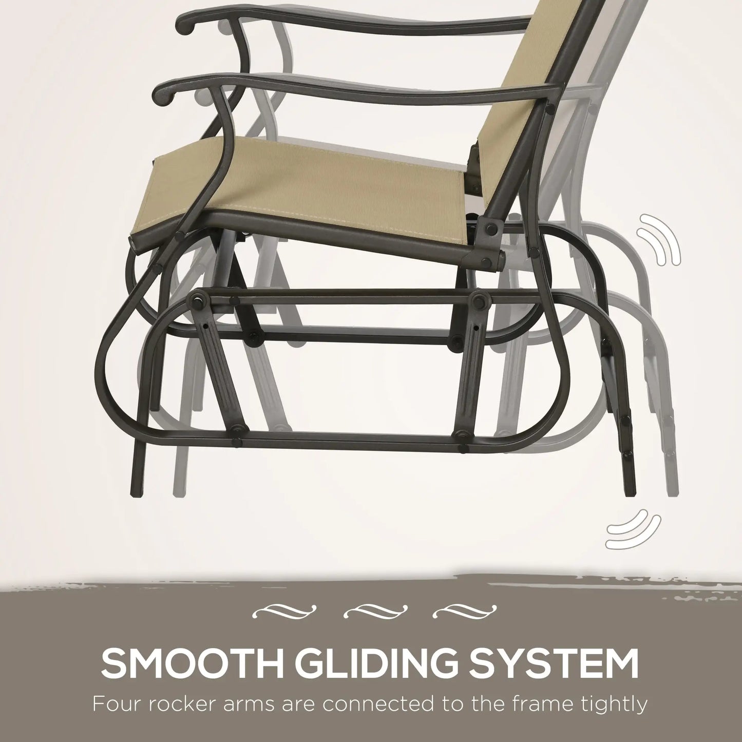 3PCs Gliding Rocking Chair, Bistro Tea Table Set, Grey Outdoor Gliders at Gallery Canada