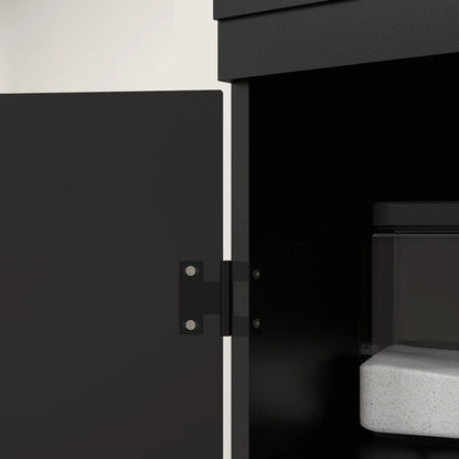 4-Door Storage Cabinet, Adjustable Shelves, 70", Black Kitchen Pantry Cabinets at Gallery Canada