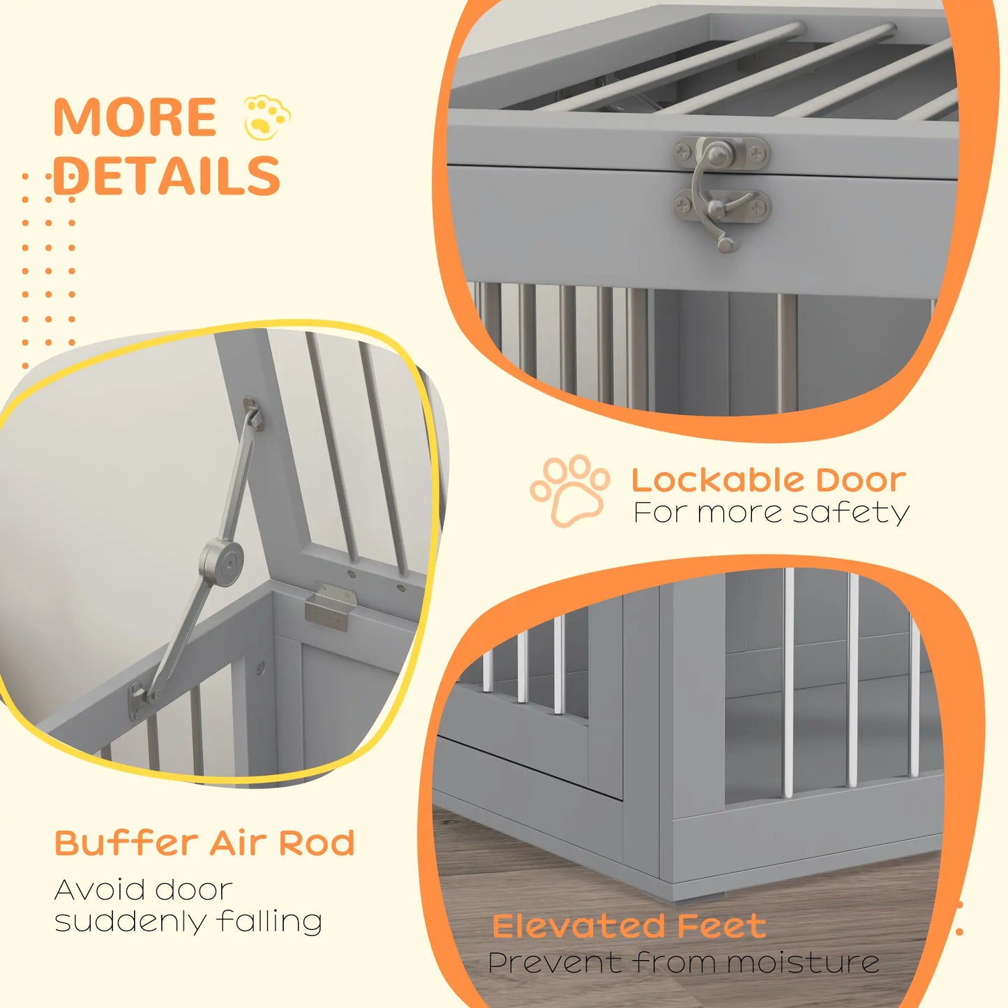 31.5" Dog Crate Furniture, Double Doors, Medium Dogs, Grey Houses, Kennels & Pens at Gallery Canada