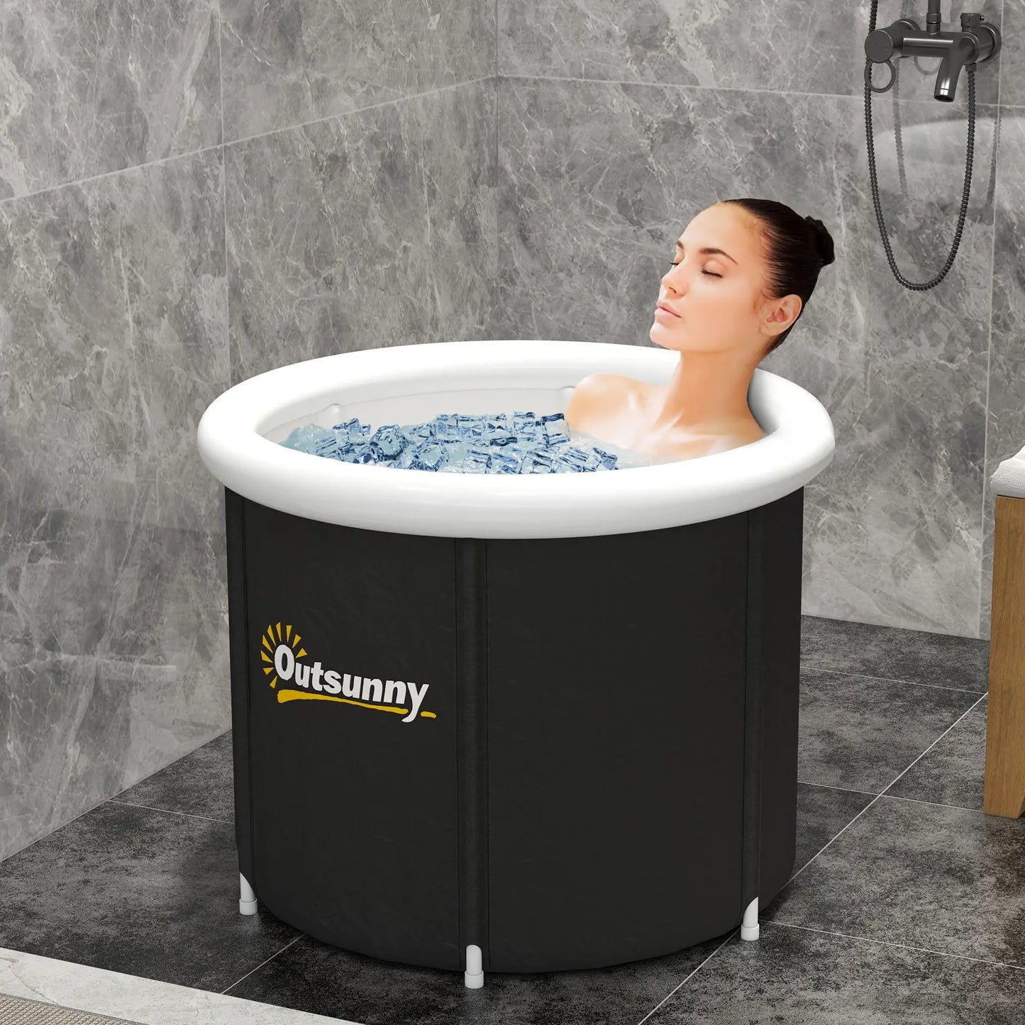 Portable Cold Plunge Tub, Ice Bath for Athlete Recovery, Black Outdoor Swimming Pools & Hot Tubs at Gallery Canada