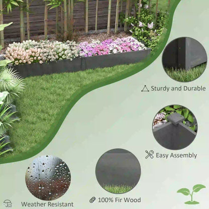 Garden Bed, 2 Planter Boxes, Non-Woven Fabric Liner, 96" x 24" x 10", Grey Raised Garden Beds at Gallery Canada