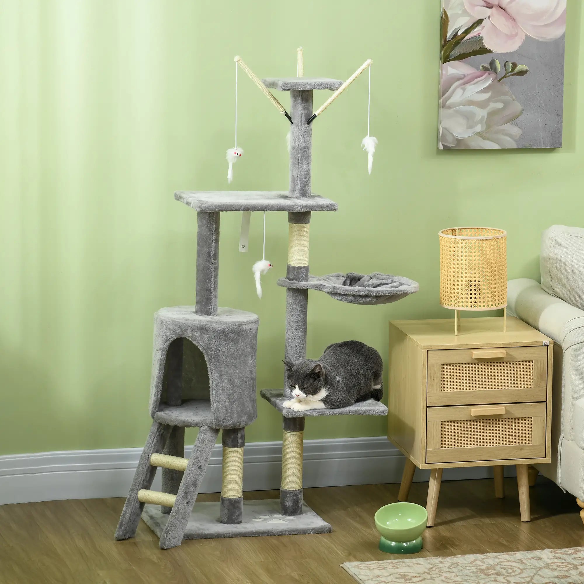 53 Cat Tree Tower, Kitten Activity Centre, Scratching Posts, Grey Cat Trees at Gallery Canada
