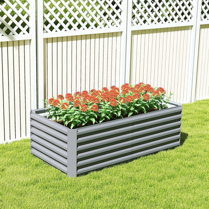 6' x 3' x 2' Raised Garden Bed, Galvanized Planter Box, Light Grey Galvanized Planter Boxes at Gallery Canada
