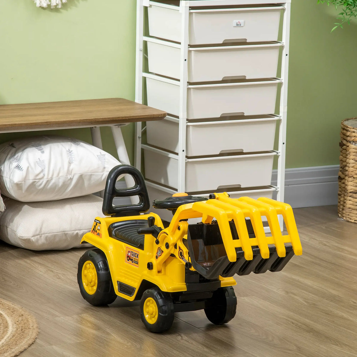 Ride On Excavator Toy, Realistic Sound, 32.7"x10.6"x15.4", Yellow Toy Excavators at Gallery Canada