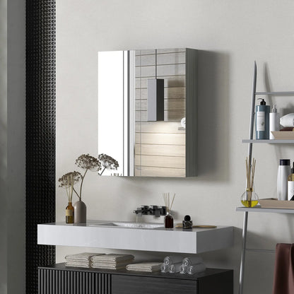 Wall Mount Mirrored Medicine Cabinet, Adjustable Shelf, Double Soft Closing Doors, Grey Mirror Medicine Cabinets at Gallery Canada