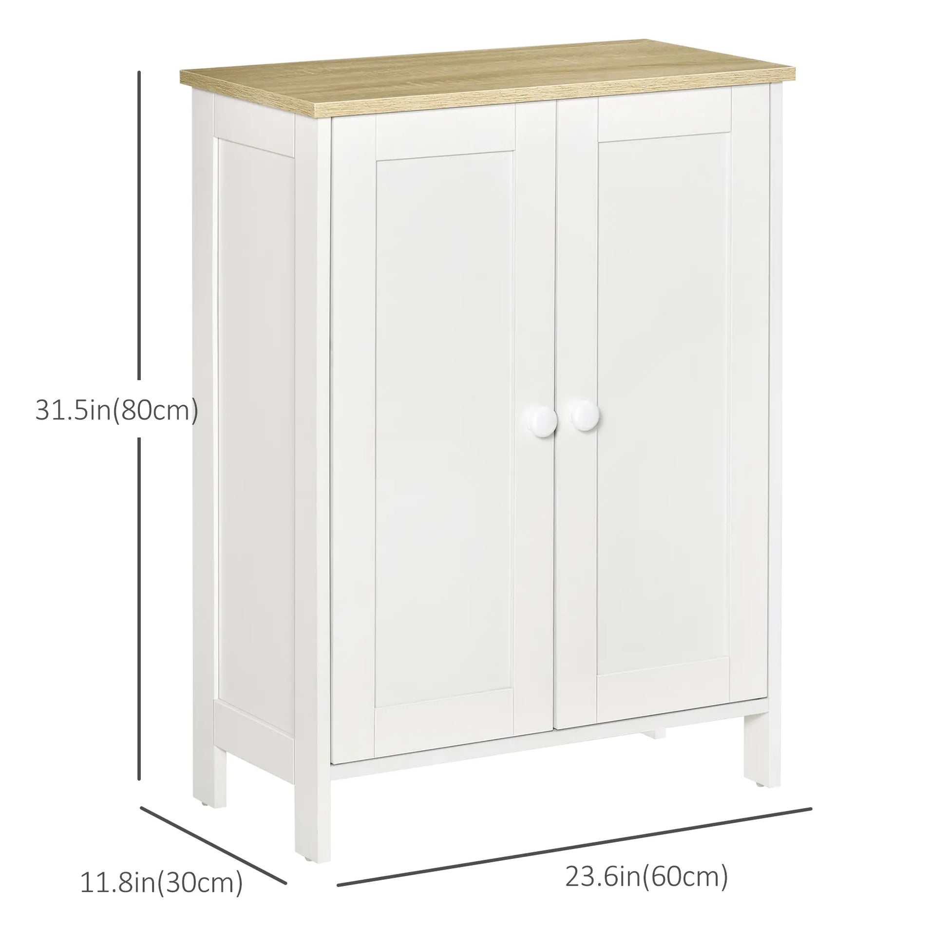 Storage Cabinet with Doors, 2 Adjustable Shelves, Living Room, Bathroom Storage Cabinets at Gallery Canada