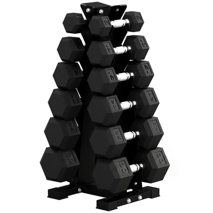 Ensemble d'haltères hexagonaux avec support vertical, 210 lb