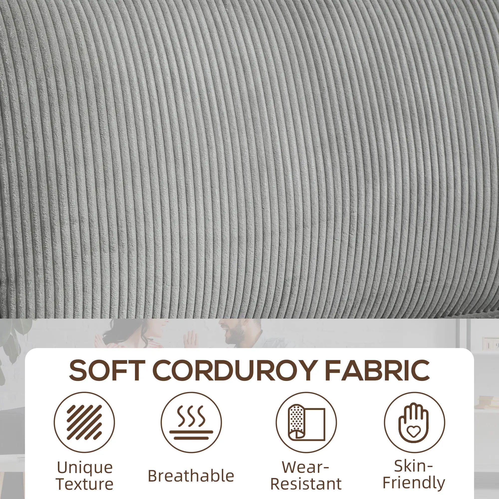 Three Seater Sofa, Fabric Couch with Spring Cushion, Cup Holders, Light Grey 3-Seater Sofas at Gallery Canada