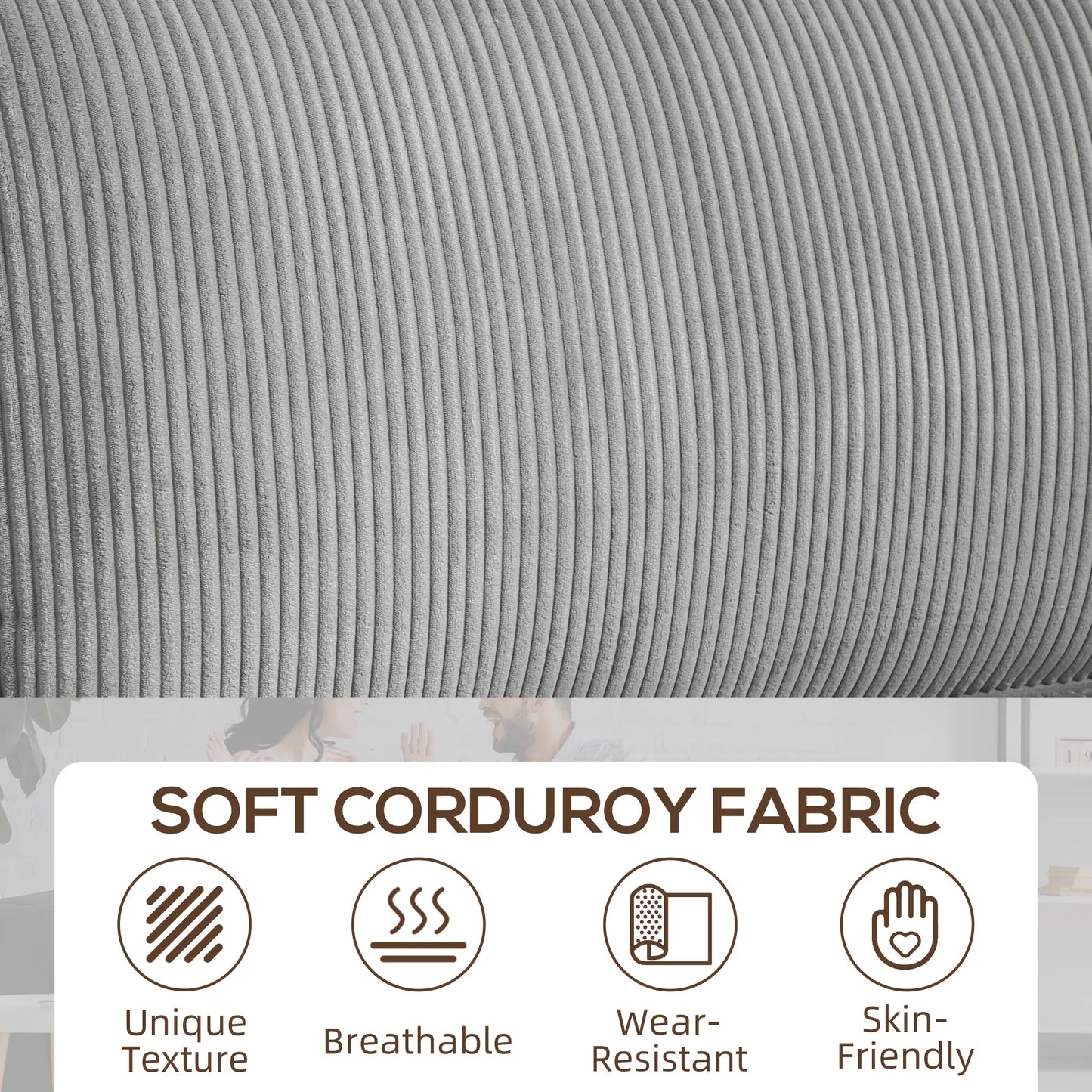 Three Seater Sofa, Fabric Couch with Spring Cushion, Cup Holders, Light Grey 3-Seater Sofas at Gallery Canada