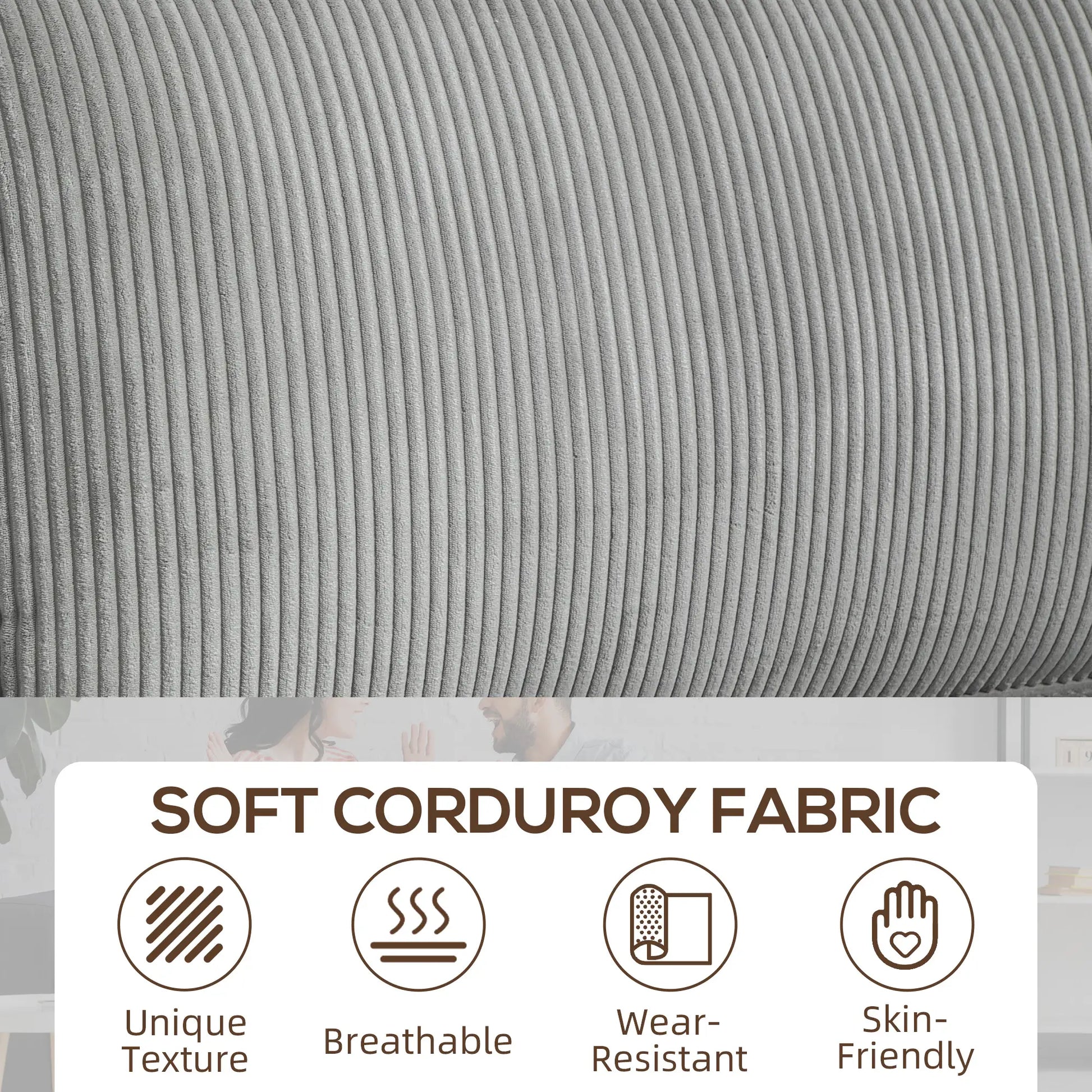 Three Seater Sofa, Fabric Couch with Spring Cushion, Cup Holders, Light Grey 3-Seater Sofas at Gallery Canada