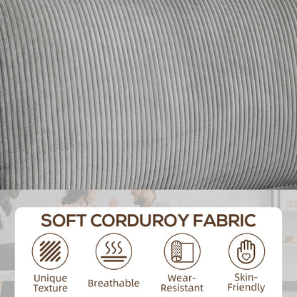 Three Seater Sofa, Fabric Couch with Spring Cushion, Cup Holders, Light Grey 3-Seater Sofas at Gallery Canada