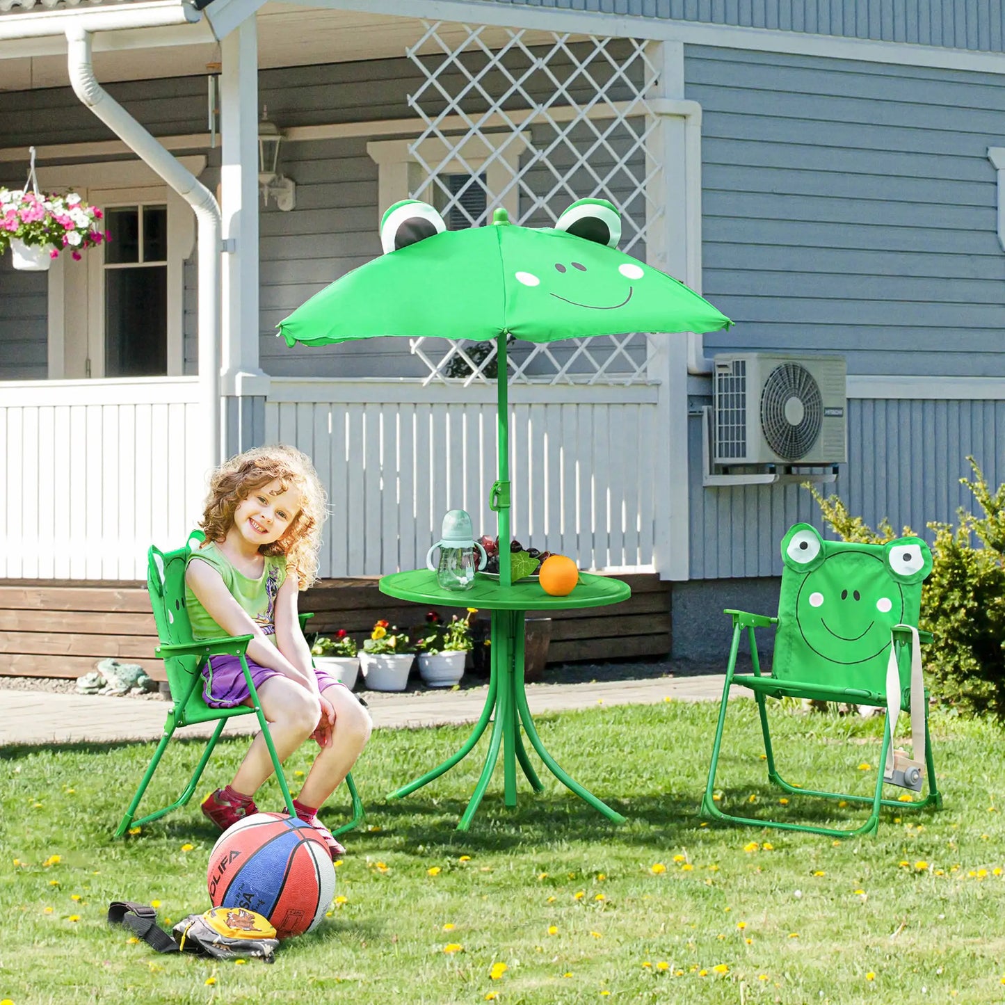 Kids Folding Picnic Table Set, Outdoor Garden, Green Kids Outdoor Furniture at Gallery Canada