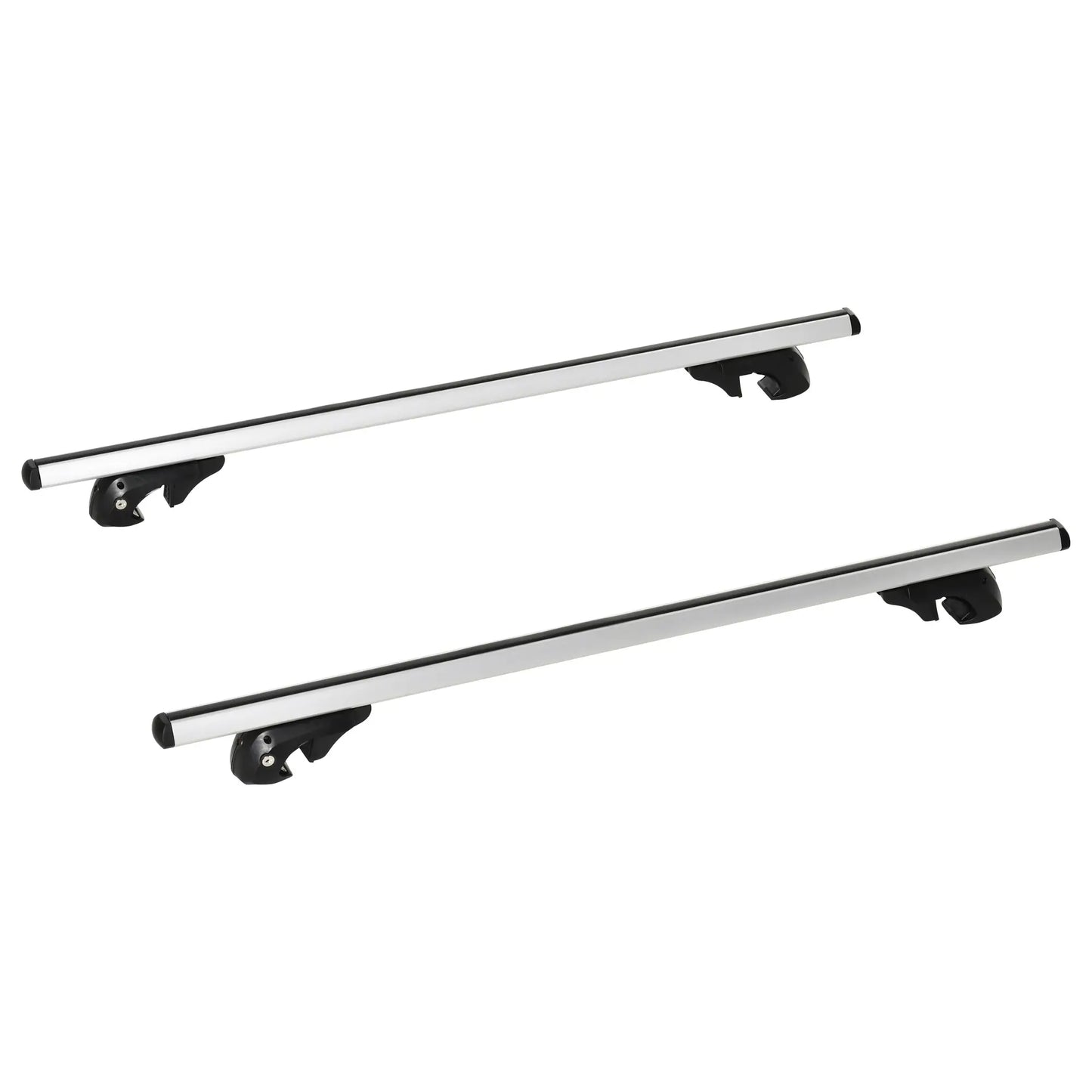 2pc Lockable Aluminum Roof Rack Cross Bars, Adjustable Luggage Carrier (53"), Silver Automotive Silver at Gallery Canada
