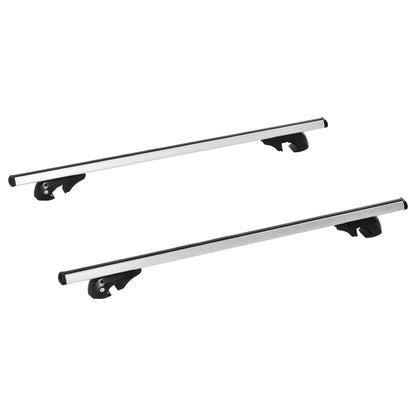 2pc Lockable Aluminum Roof Rack Cross Bars, Adjustable Luggage Carrier (53"), Silver Automotive Silver at Gallery Canada