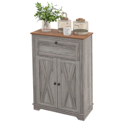 Farmhouse Storage Cabinet With Doors, Drawer, Grey Wash Storage Cabinets at Gallery Canada
