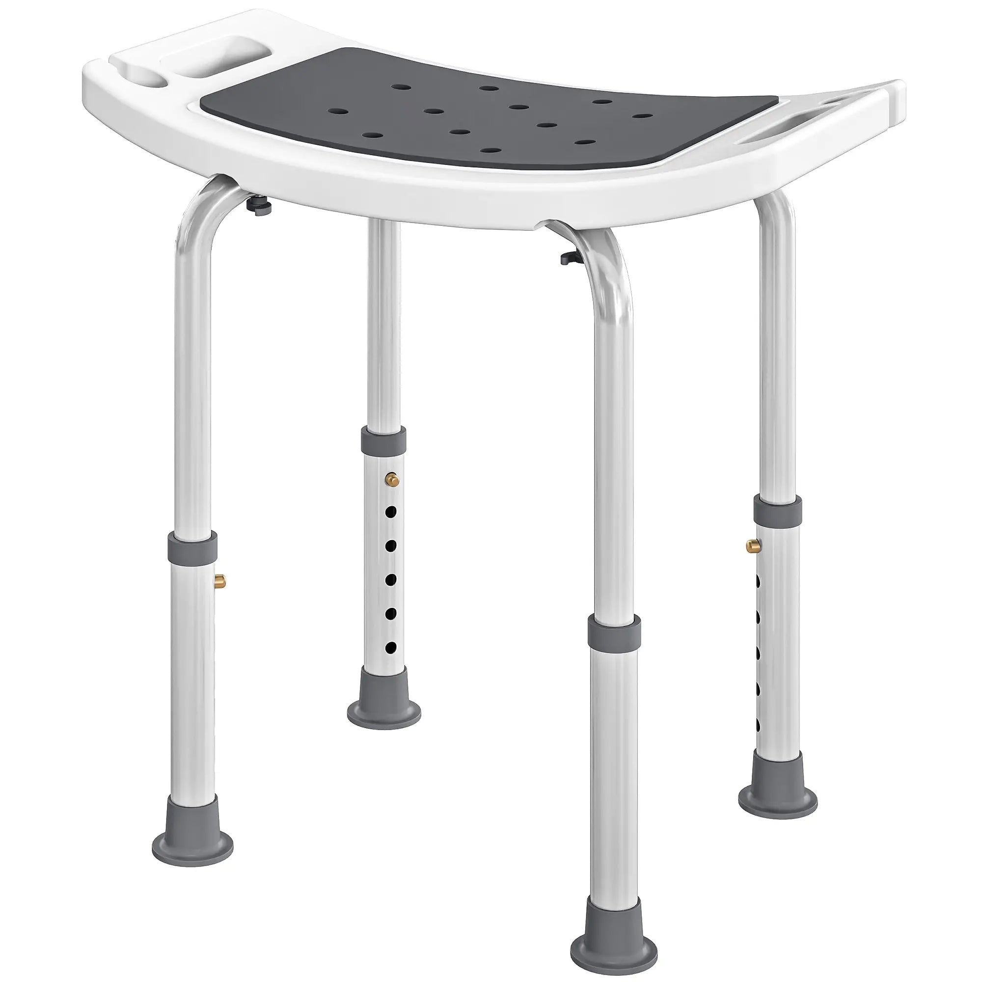 Height Adjustable Shower Chair, Padded Bath Seat For Seniors Bath Chairs Grey, White, Silver at Gallery Canada