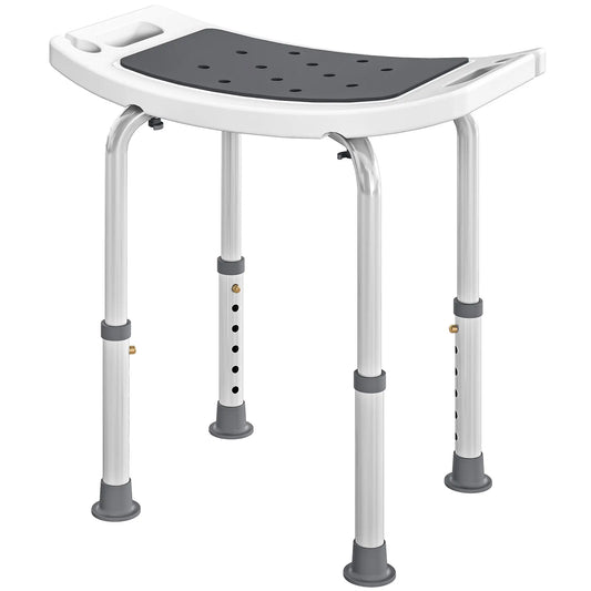 Height Adjustable Shower Chair, Padded Bath Seat For Seniors Bath Chairs Grey, White, Silver at Gallery Canada
