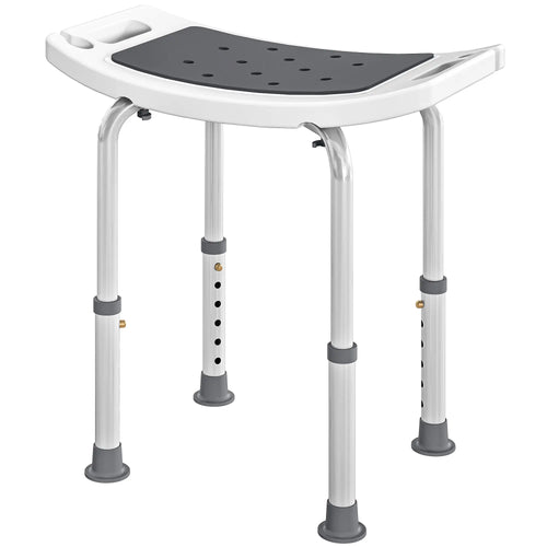 Height Adjustable Shower Chair, Padded Bath Seat For Seniors