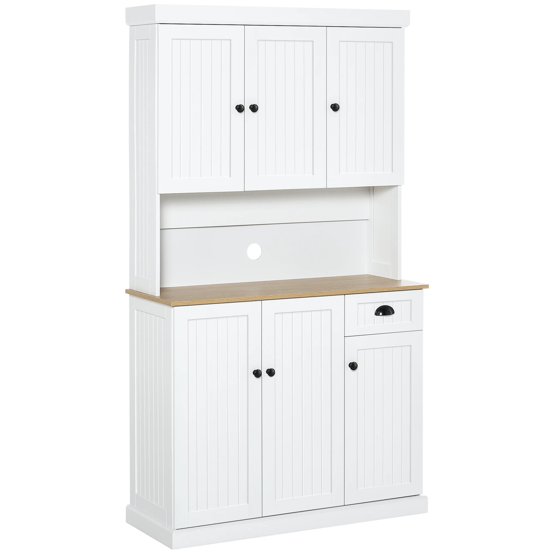 71 Kitchen Pantry Buffet, Hutch Storage Cabinet, Microwave Stand, Oak, White Kitchen Pantry Cabinets at Gallery Canada