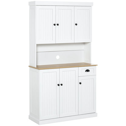 71 Kitchen Pantry Buffet, Hutch Storage Cabinet, Microwave Stand, Oak, White Kitchen Pantry Cabinets at Gallery Canada