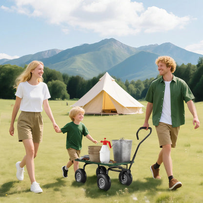 Heavy Duty Garden Wagon, 10" Wheels, 330 lbs, Black Folding Garden Carts at Gallery Canada