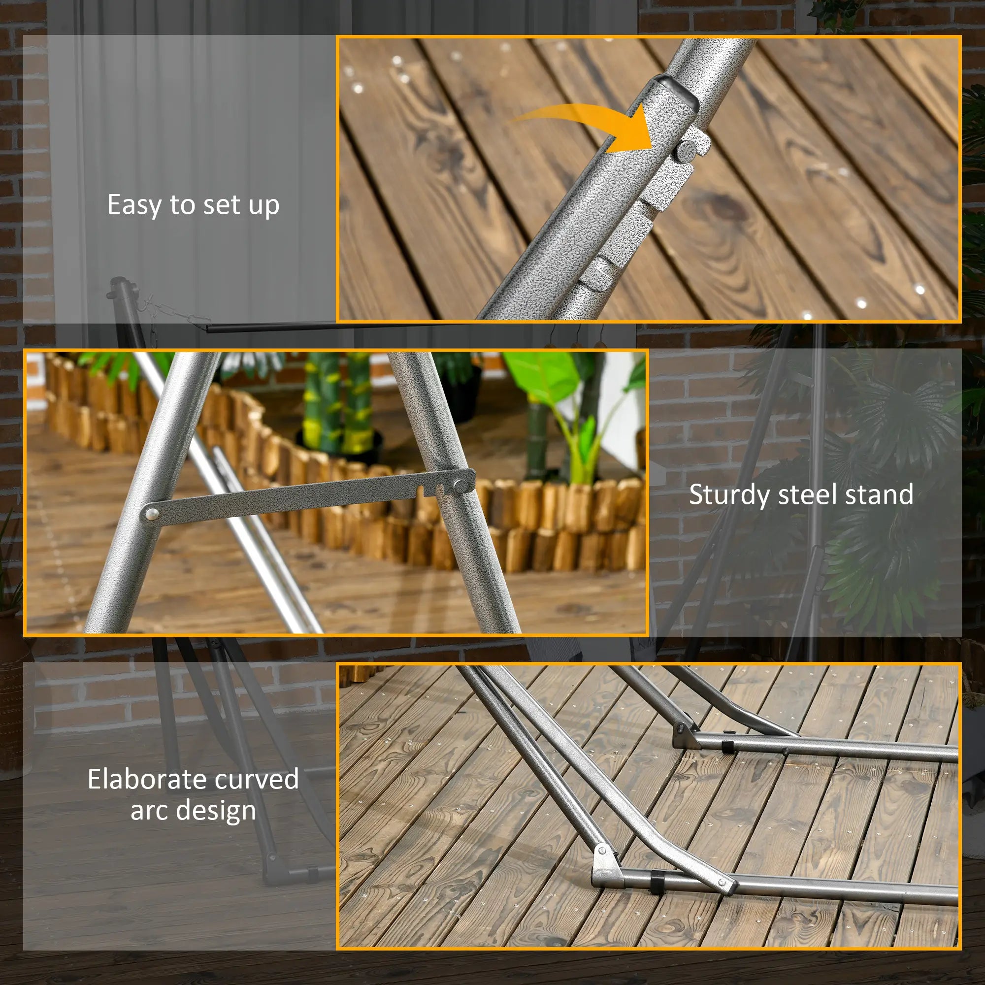 Portable Hammock Stand 3-In-1 Hanging Chair Rack, Black Hammock Stands at Gallery Canada